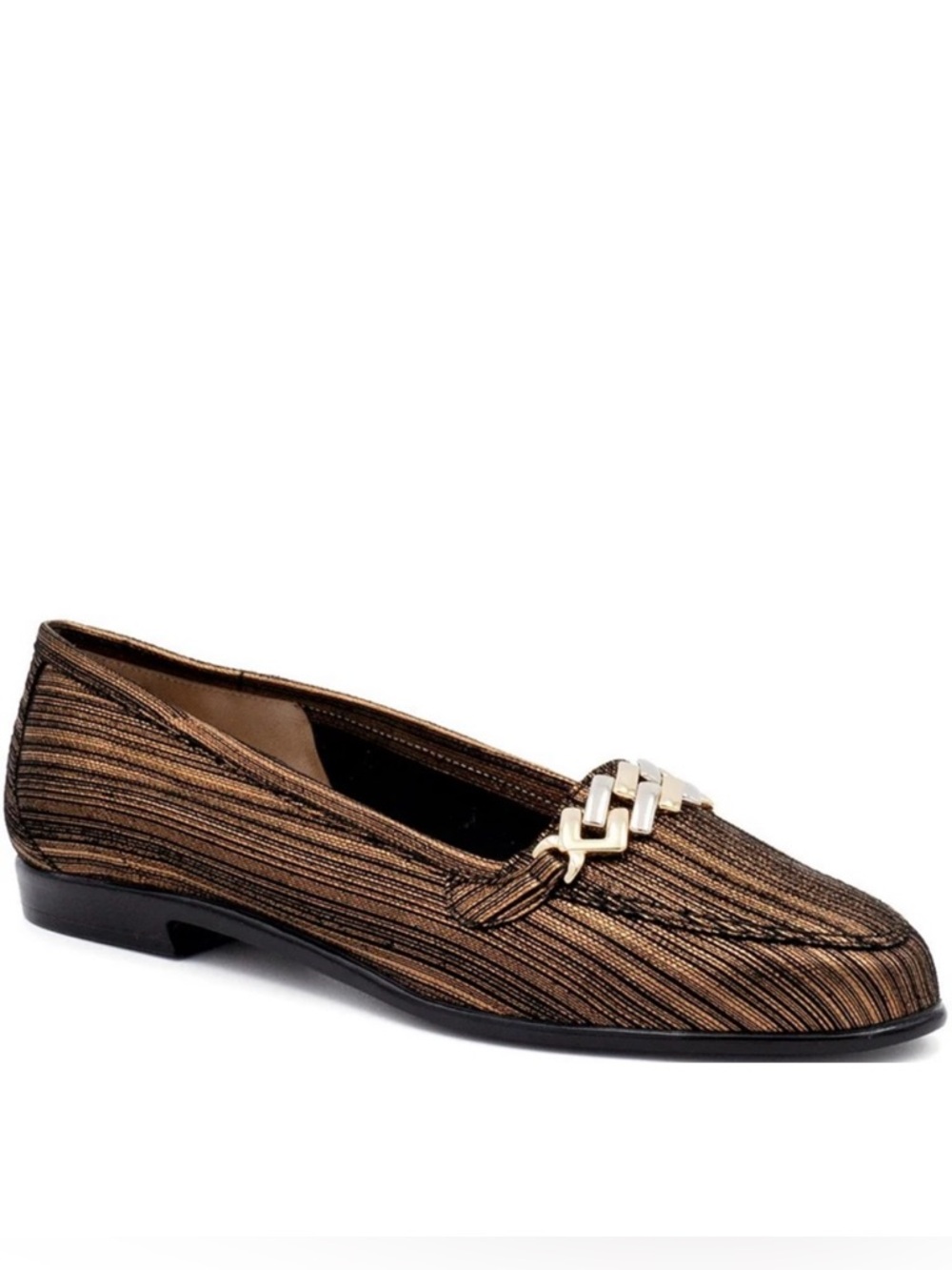 Amalfi Oste Line Stripe Chain Detail Loafers Made In Italy Size 7.5 Womens